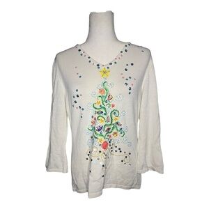 Vintage Tropical Christmas Tree Top - Beaded & Embroidered Jack B Quick M